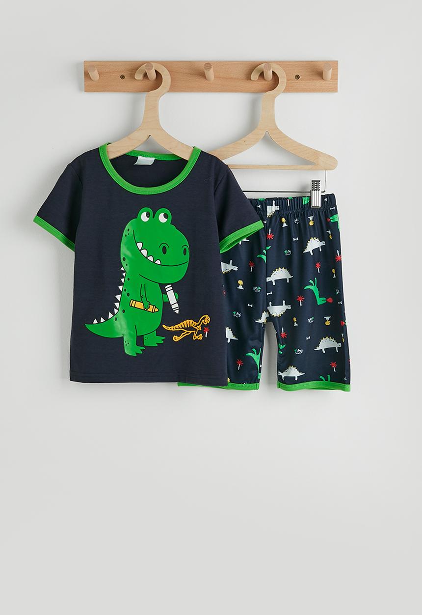 Pop Candy - Short pj set - navy / dino aop