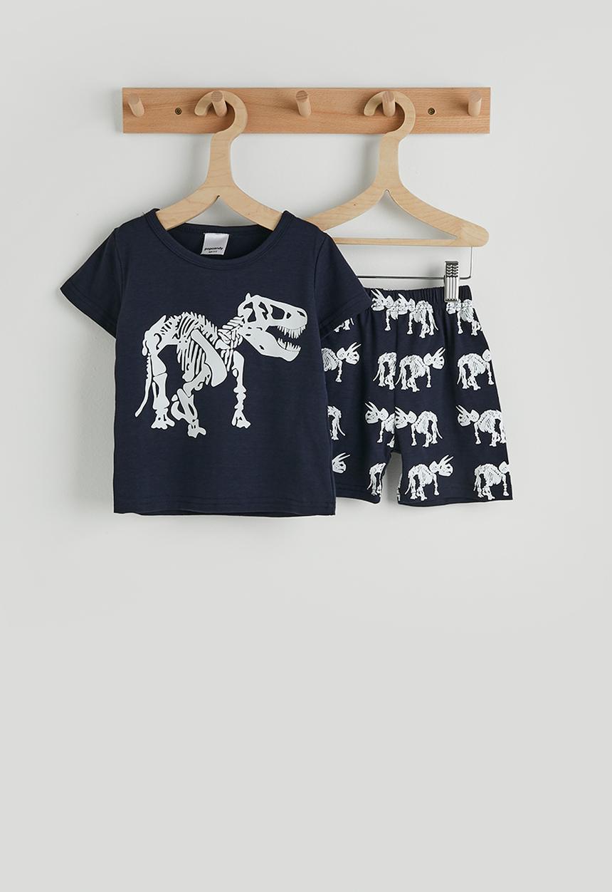 Pop Candy - Short pj set - navy/dino skeleton aop