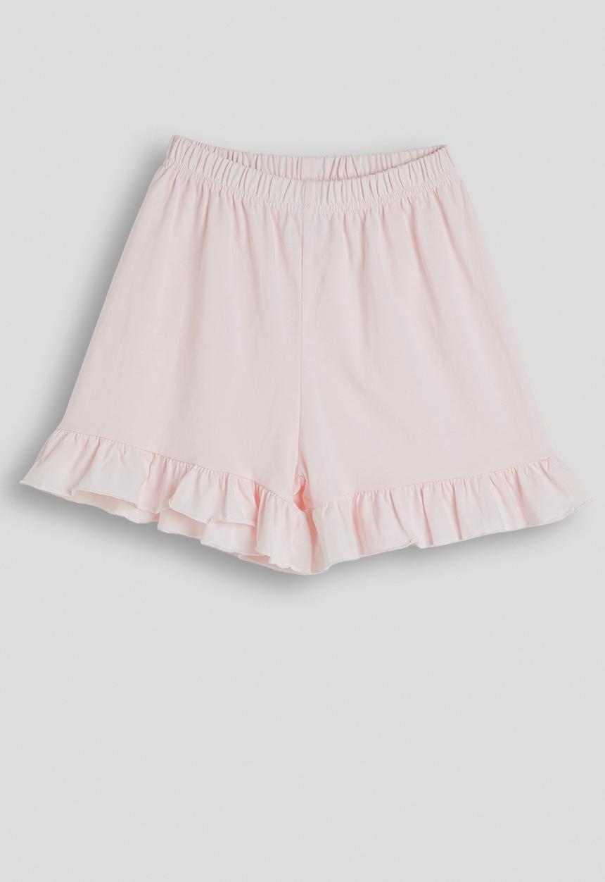 Pop Candy - Rainbow ruffle trim tee with shorts - light pink