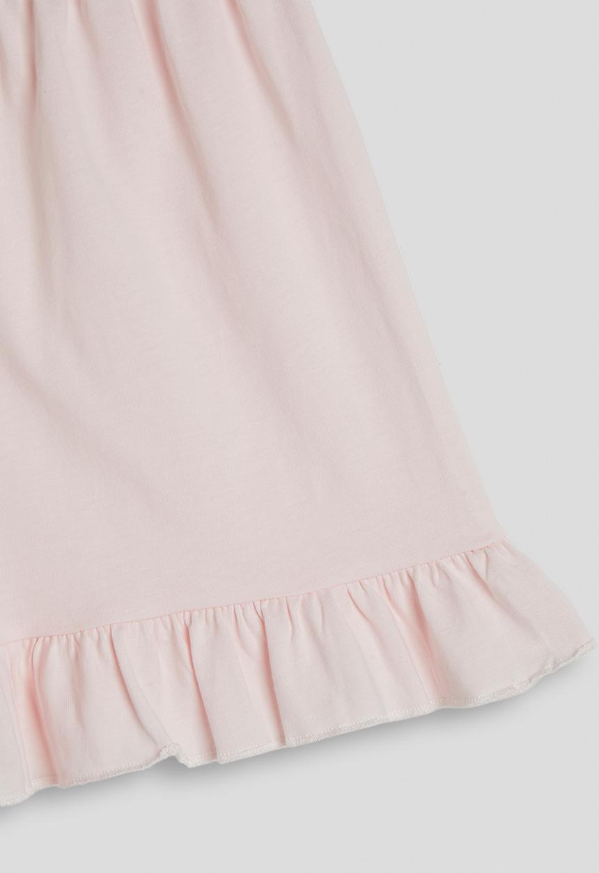 Pop Candy - Rainbow ruffle trim tee with shorts - light pink