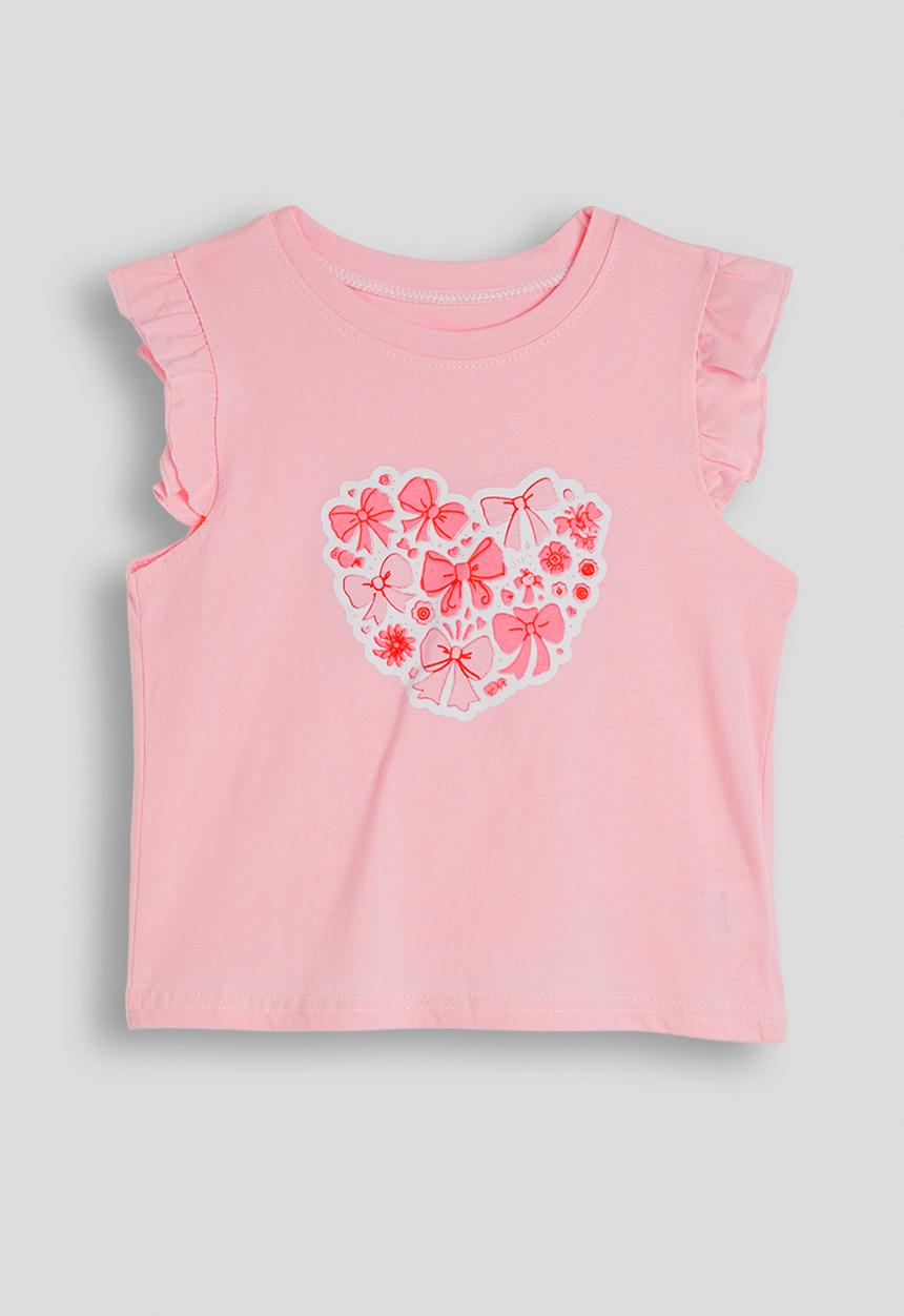 Pop Candy - Frilled sleeve pj set - pink/pink stripes/bow aop