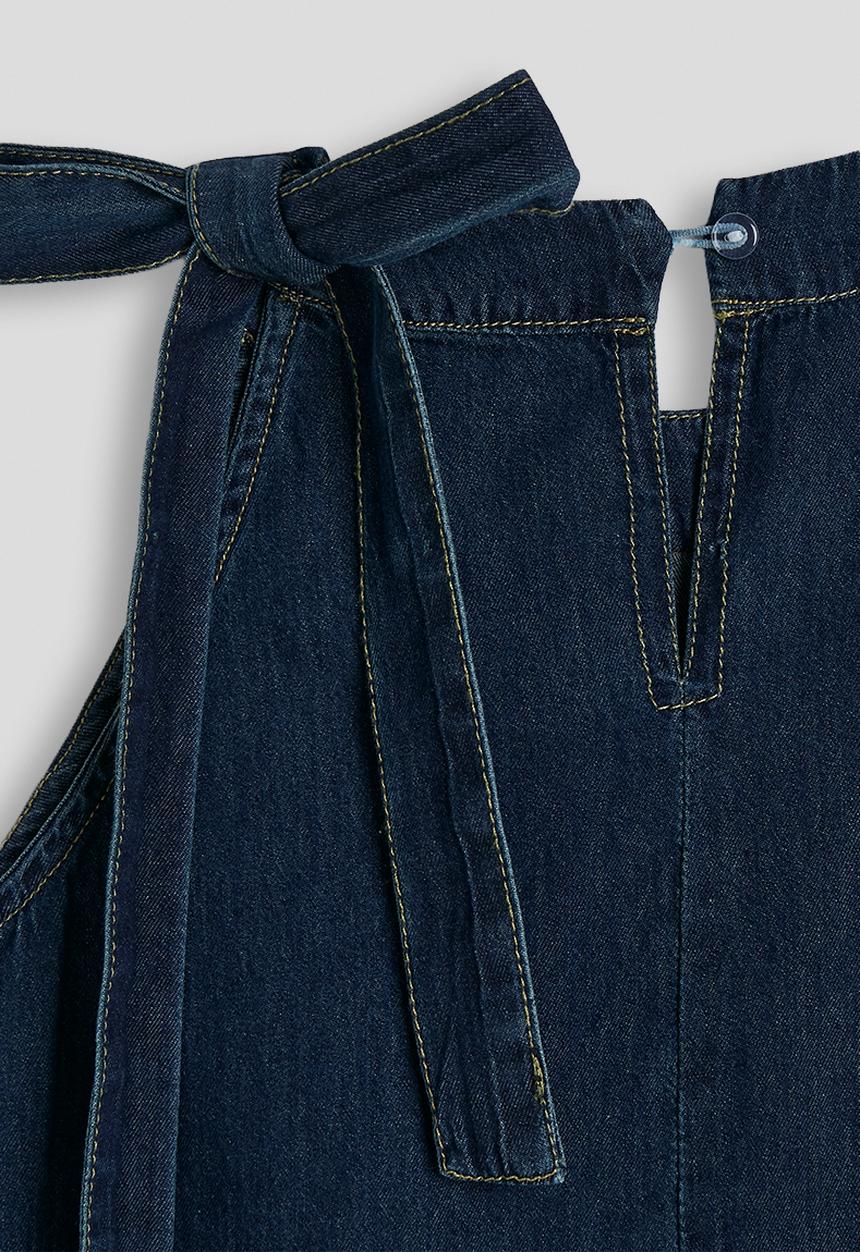 Pop Candy - Denim halter neck top - dark blue