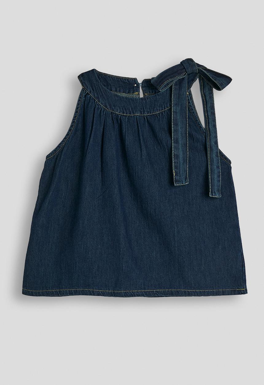 Pop Candy - Denim halter neck top - dark blue