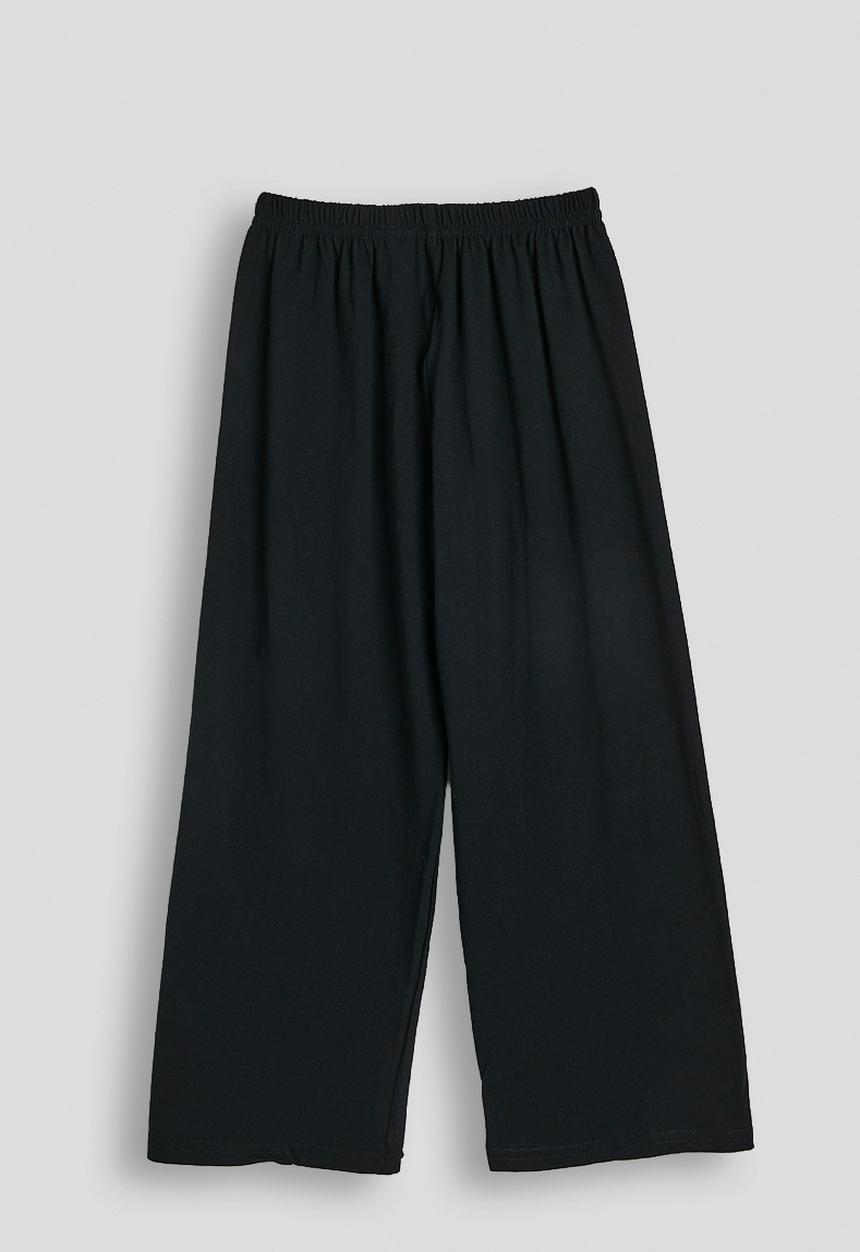 Pop Candy - Plain wide leg pj pants - black