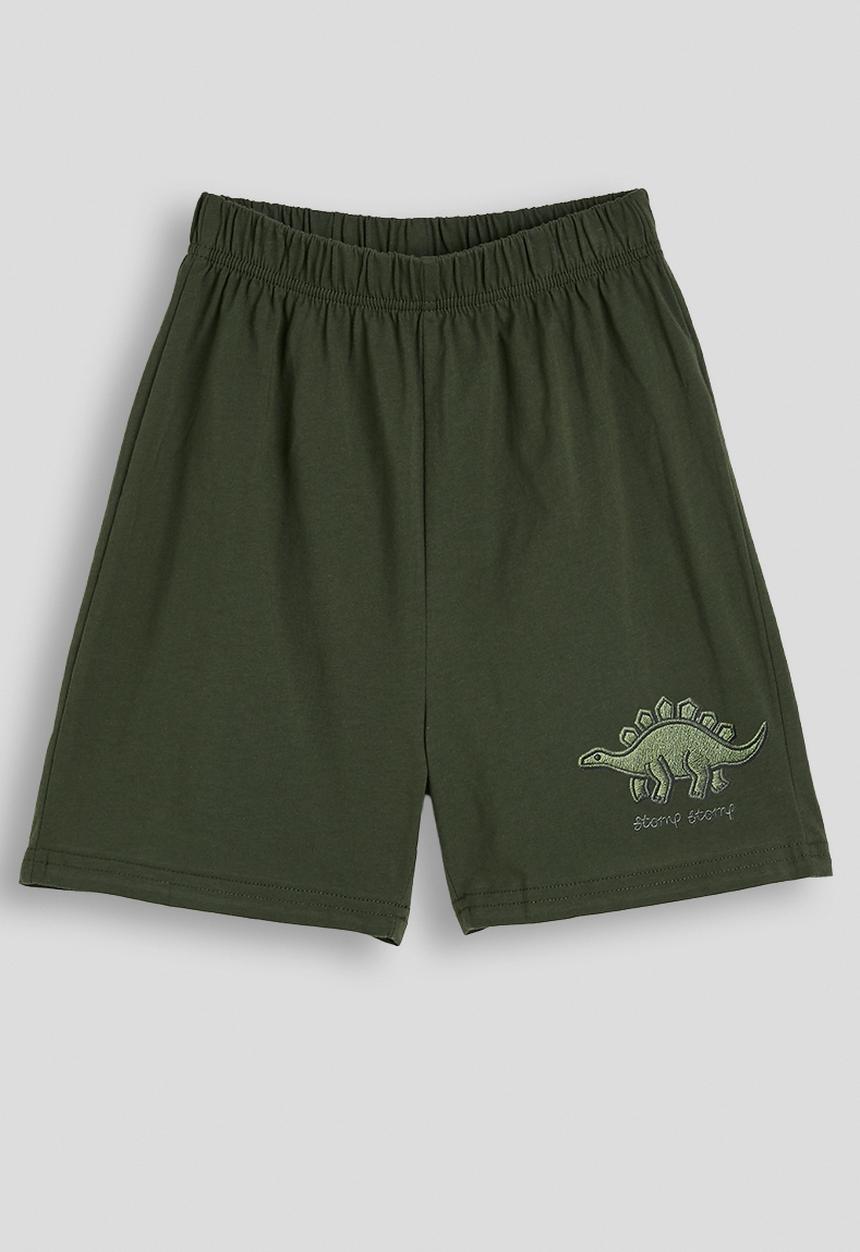Pop Candy - Dino scene placement tee with shorts - white/green