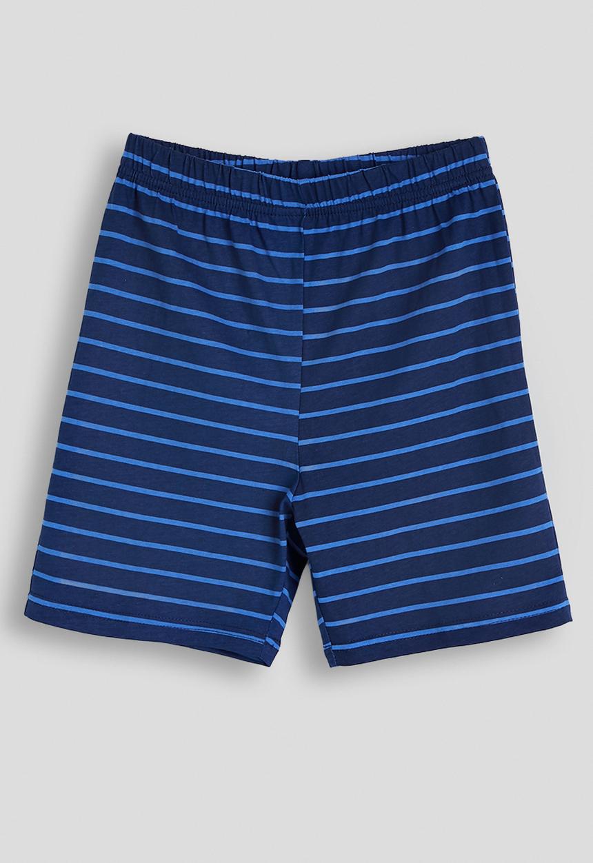 Pop Candy - Truck graphic and slogan tee with striped shorts - blue