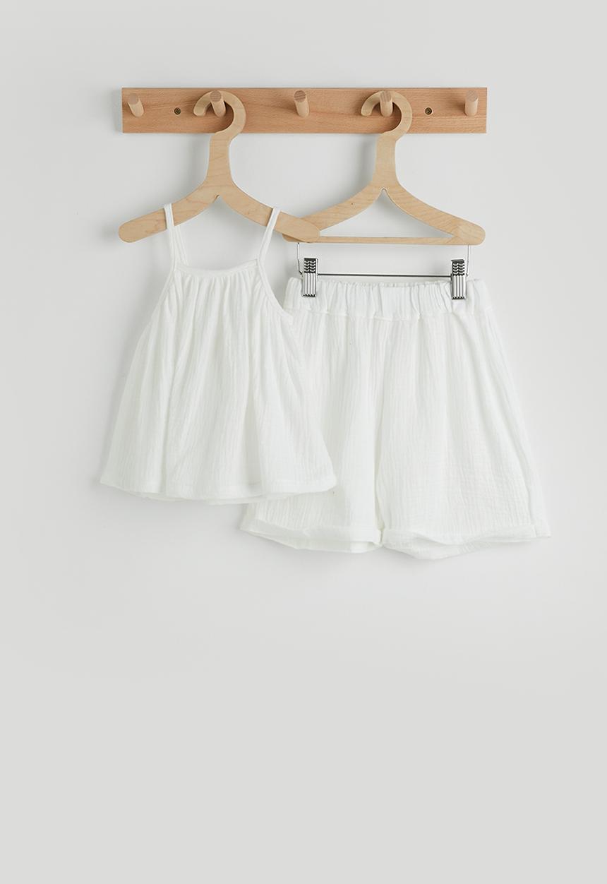 Pop Candy - A-line camisole top and shorts - white