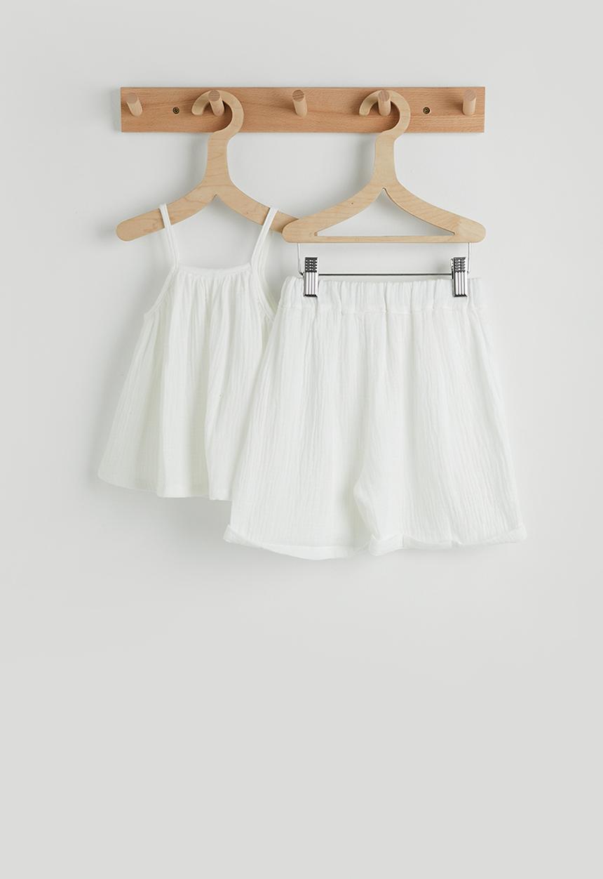 Pop Candy - A-line camisole top and shorts - white