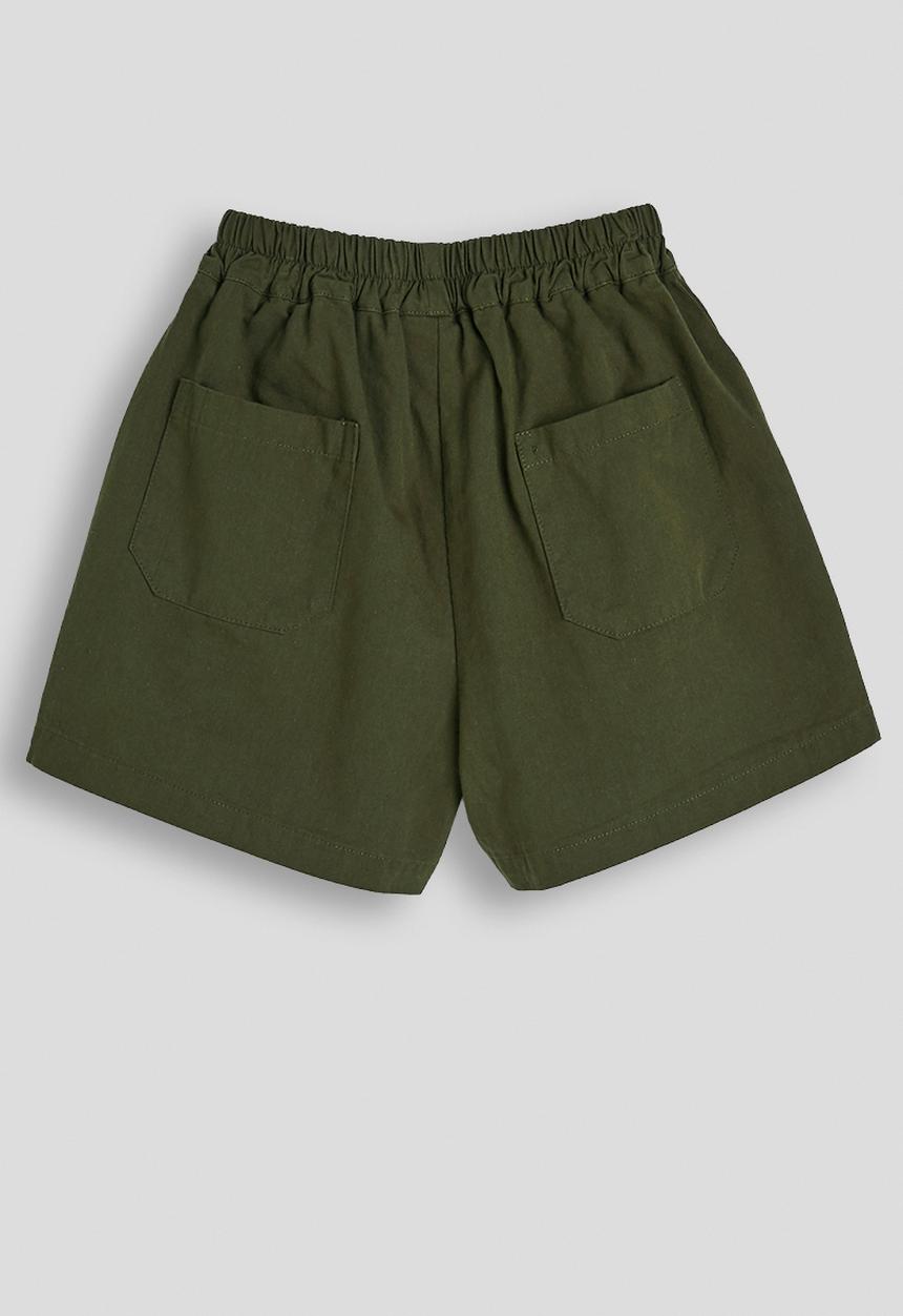 Pop Candy - Stylised front pocket shorts - dark olive