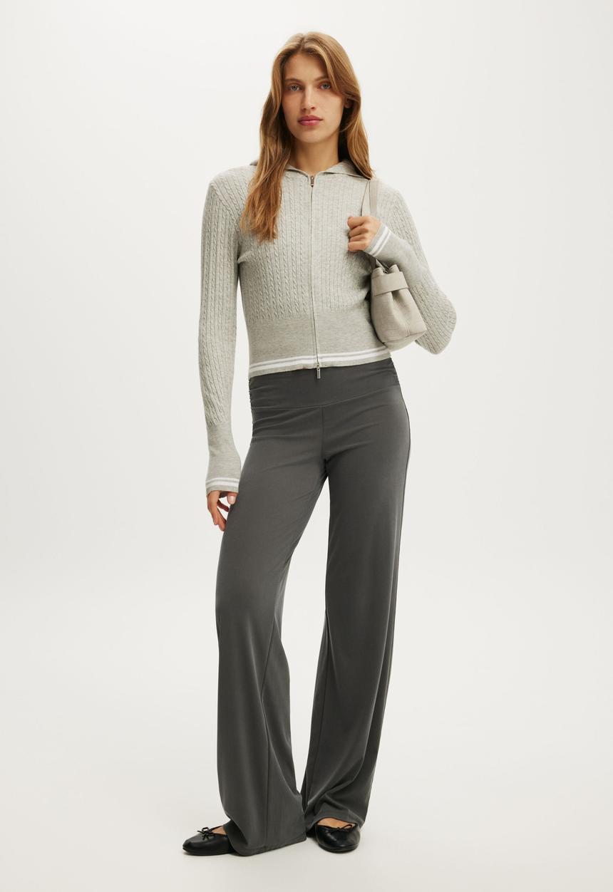 Cotton On - Everfine Hooded Knit - Grey Marle/White Tipping