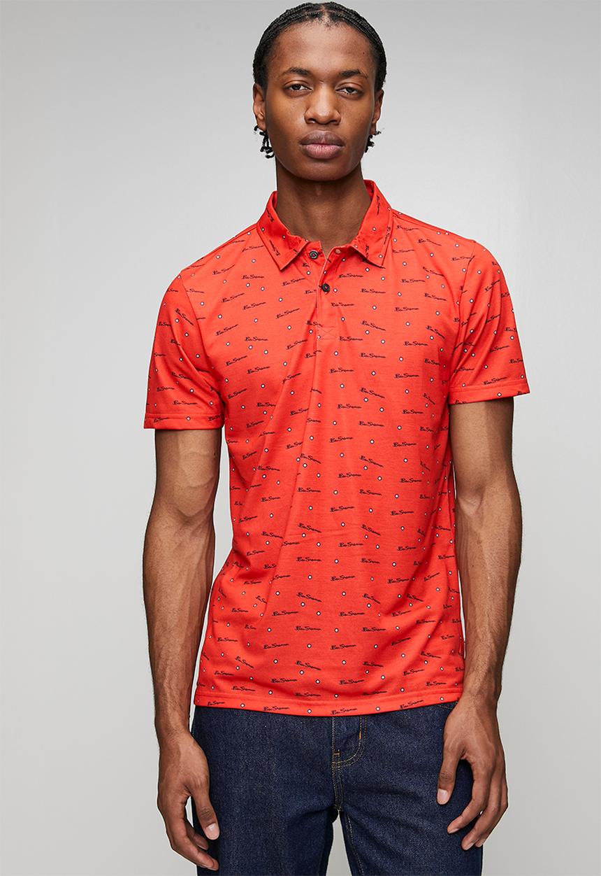 Ben Sherman - Ben Tar AOP Polo  - Red