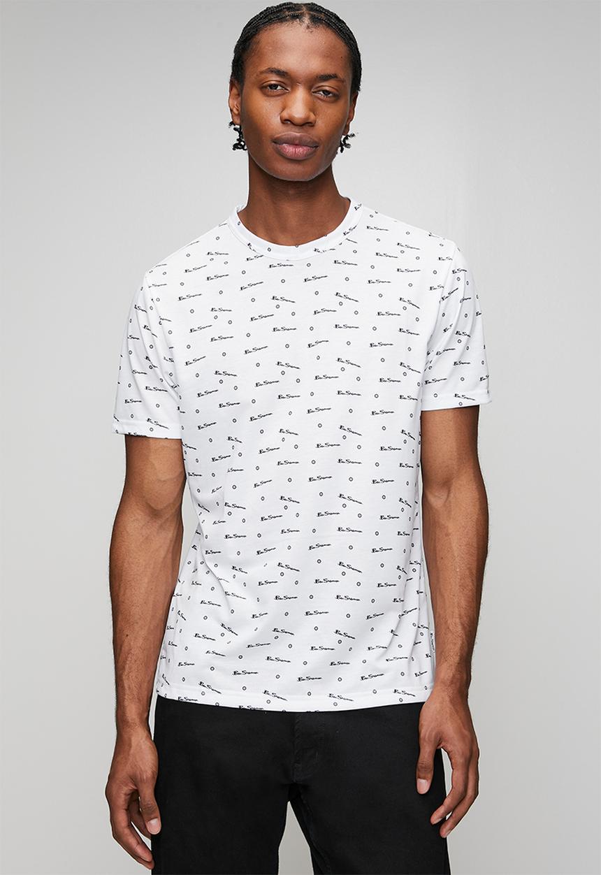 Ben Sherman - Ben Tar AOP Tee Shirt - White