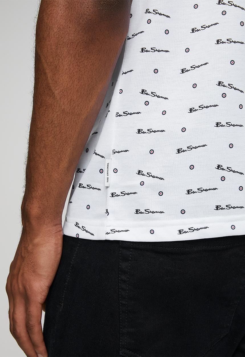 Ben Sherman - Ben Tar AOP Tee Shirt - White