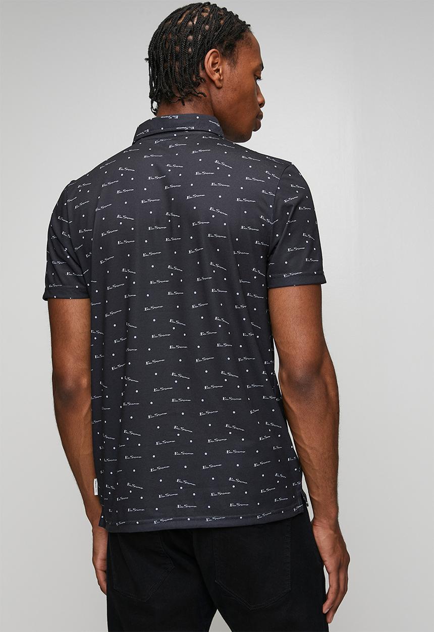 Ben Sherman - Ben Tar AOP Polo  - Black