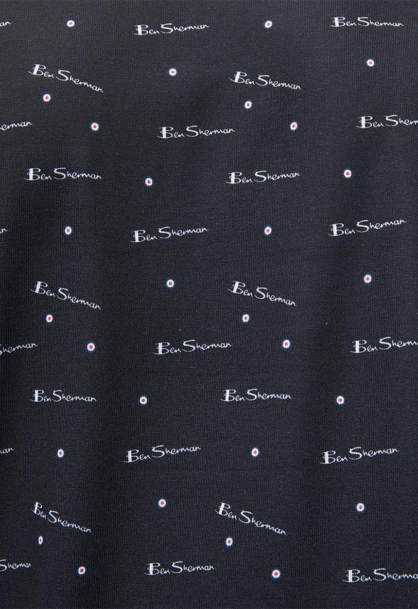 Ben Sherman - Ben Tar AOP Polo  - Black