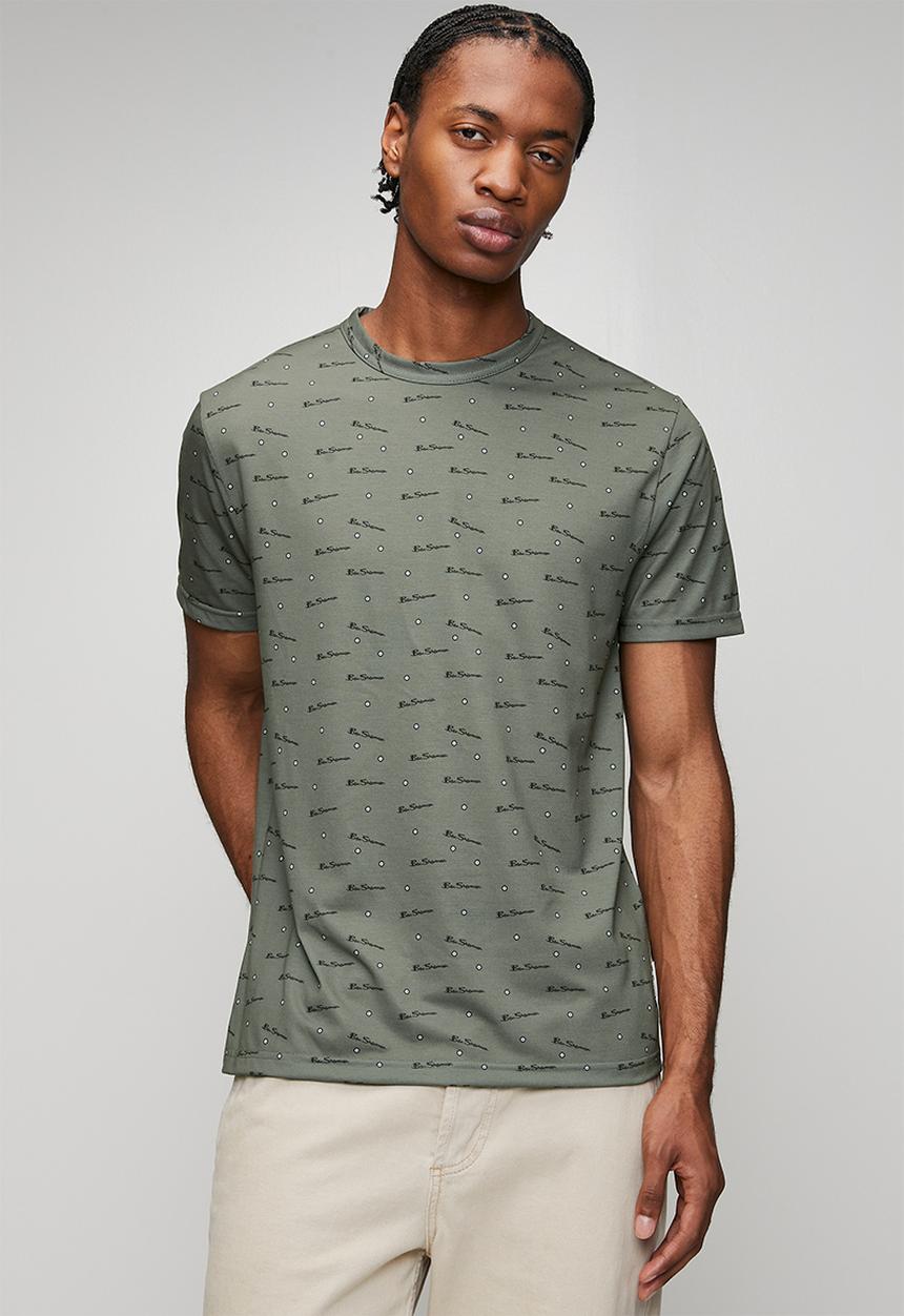 Ben Sherman - Ben Tar AOP Tee Shirt - Olive