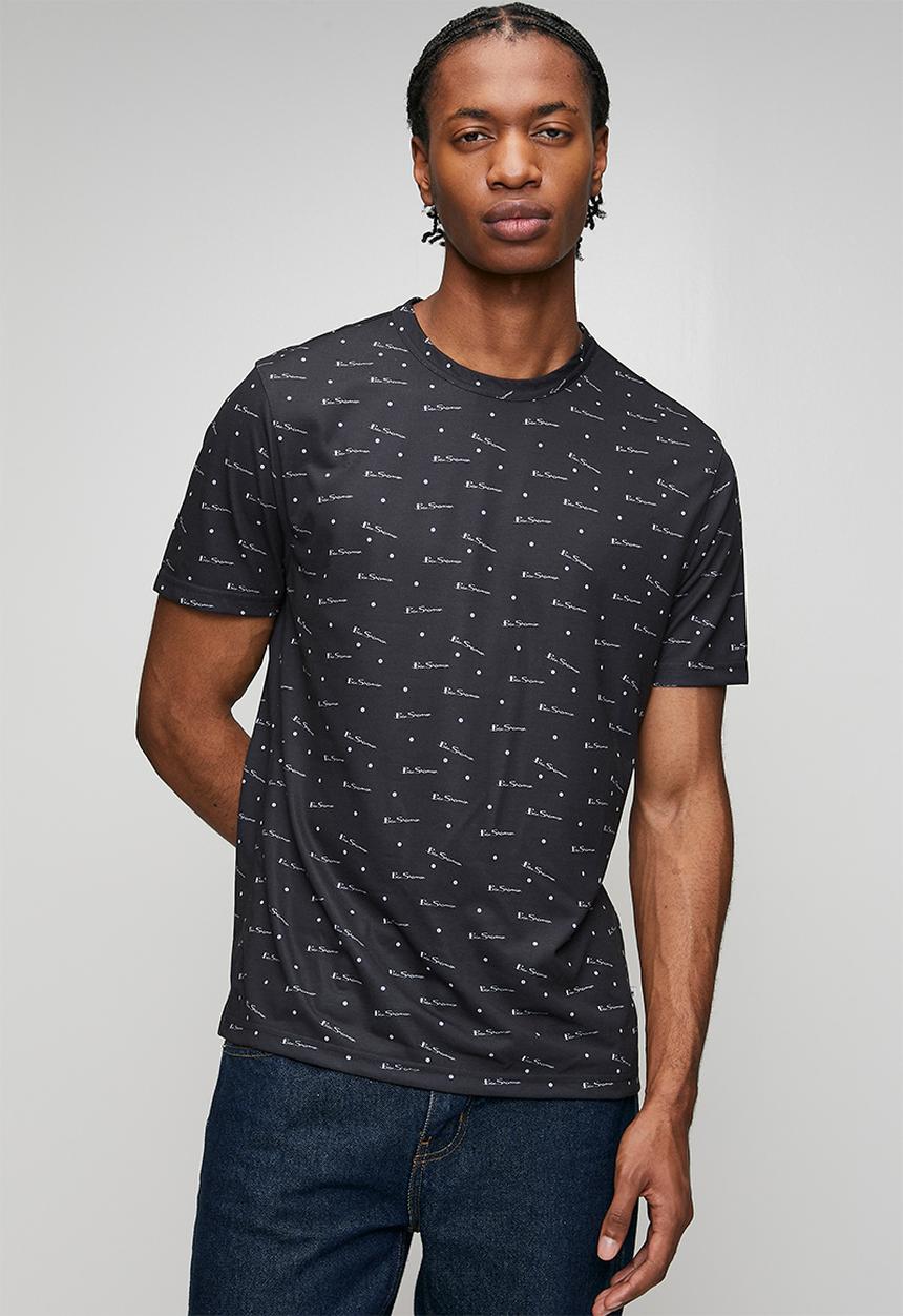 Ben Sherman - Ben Tar AOP Tee Shirt - Black