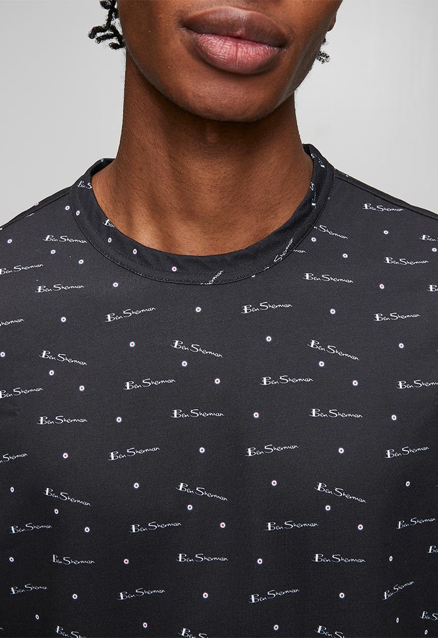 Ben Sherman - Ben Tar AOP Tee Shirt - Black