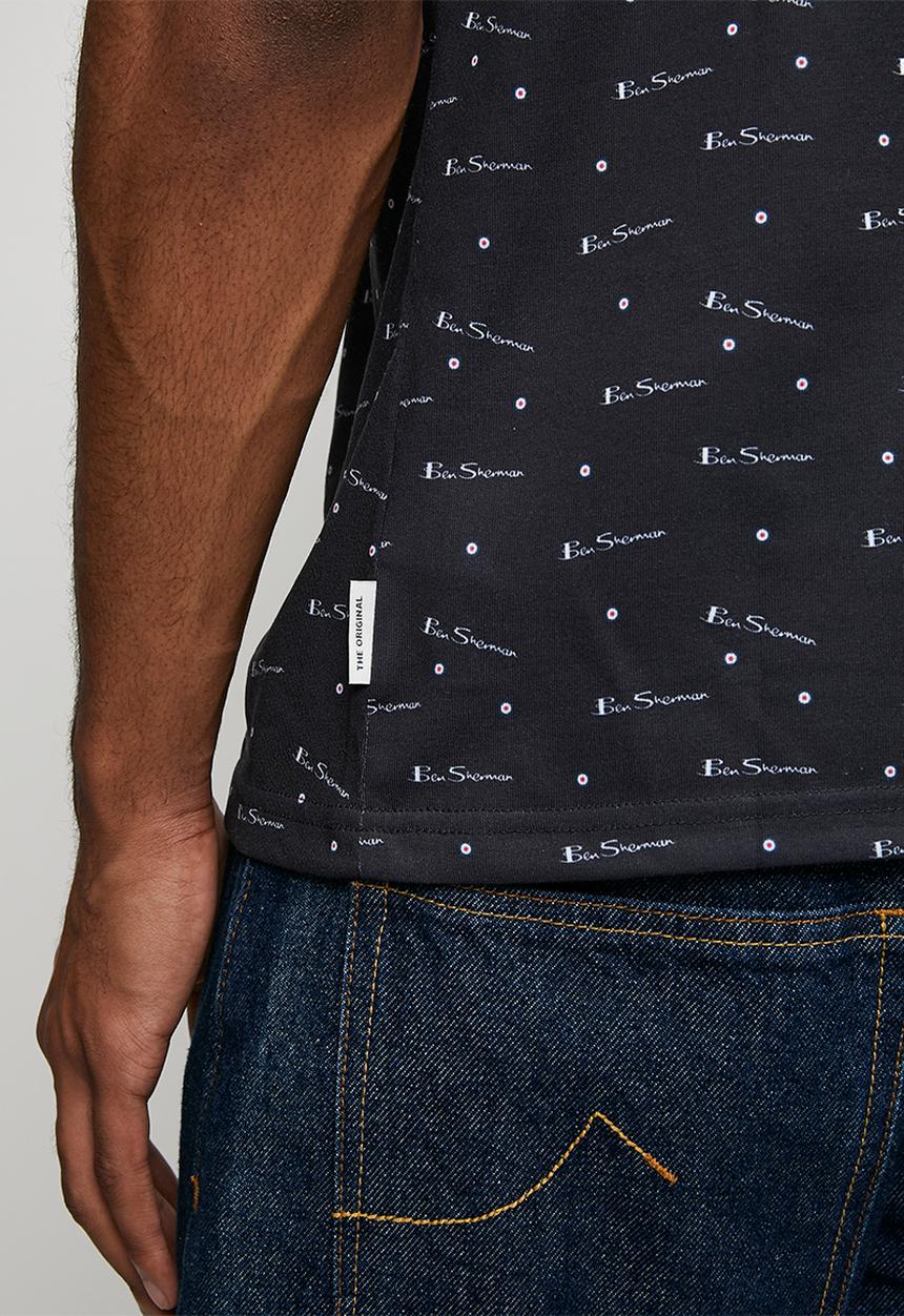 Ben Sherman - Ben Tar AOP Tee Shirt - Black