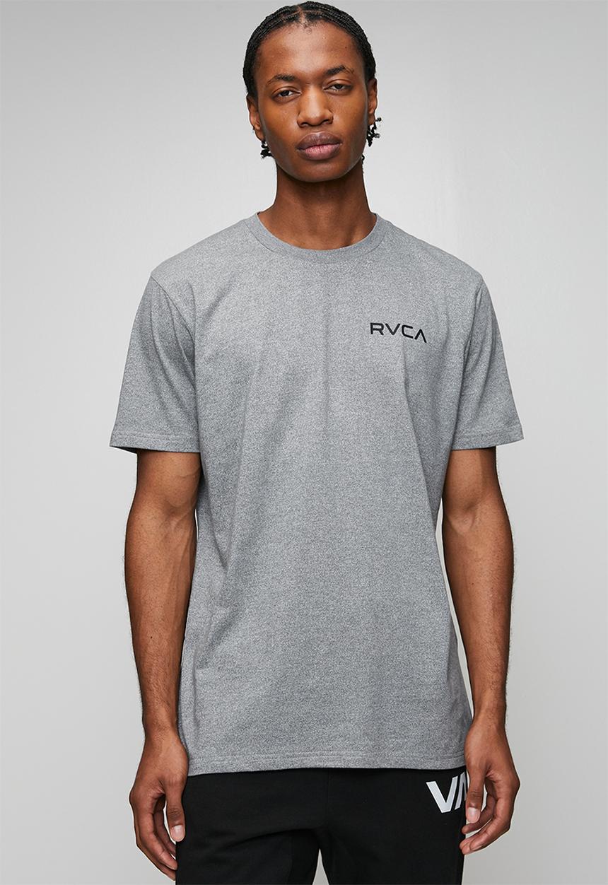 RVCA - Small Rvca Essentials Short Sleeve - Grey Noise Mocktwist - Black Logo
