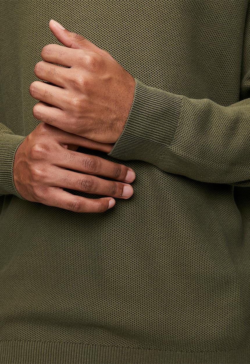Pringle of Scotland - Brian Collar Textured Knitwear - Olive