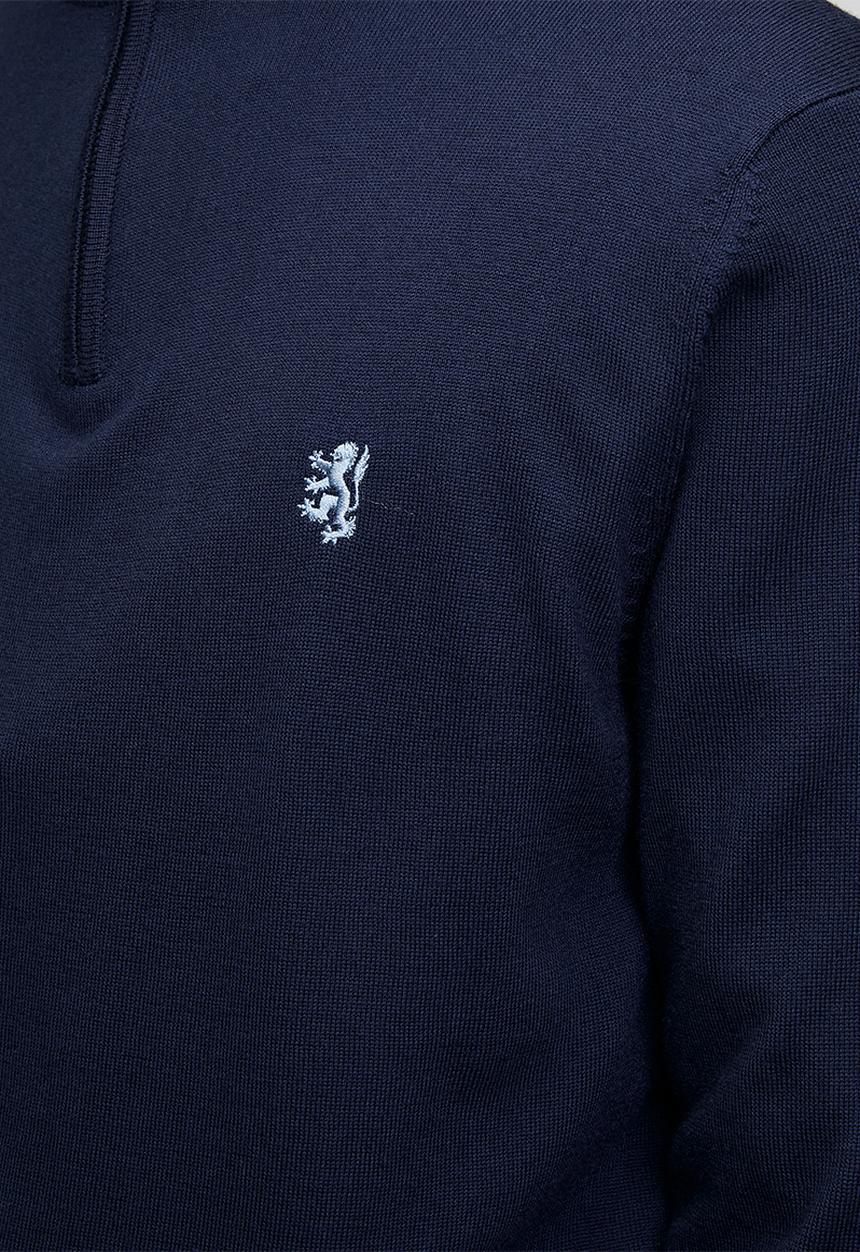 Pringle of Scotland - Ernie 1/4 Zip Merino Knitwear - Navy