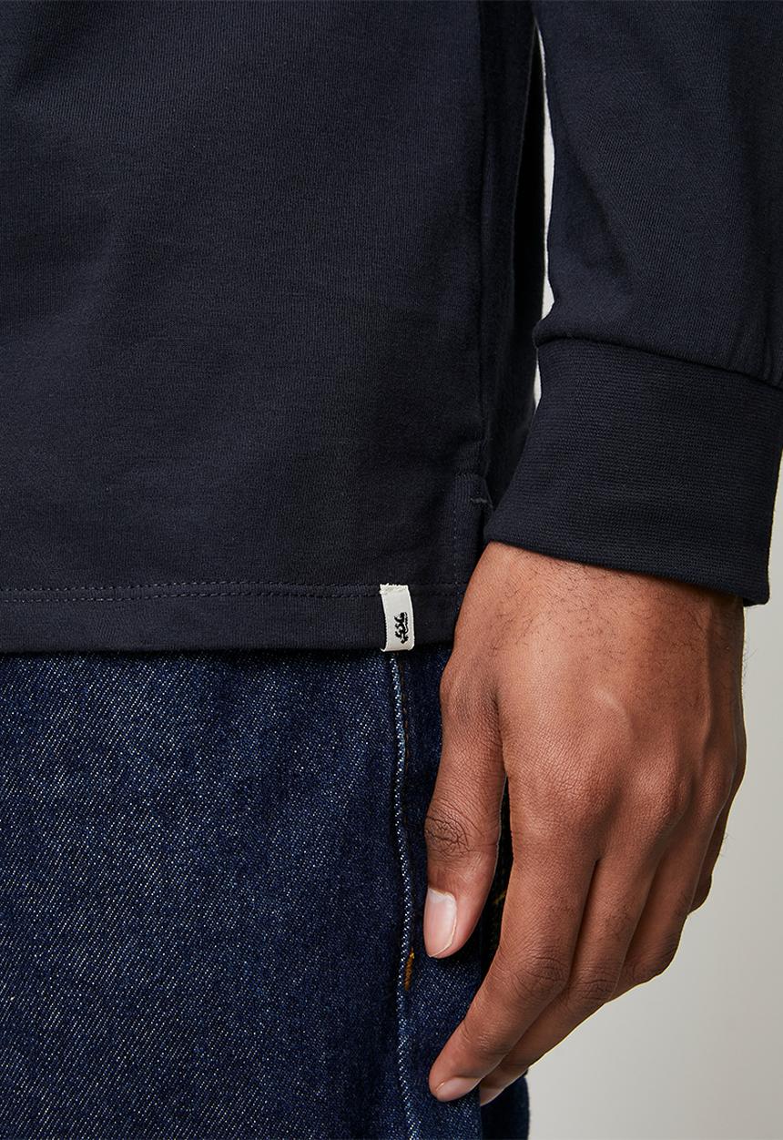 Pringle of Scotland - Noah Embroidery Long Sleeve T-Shirt - Navy