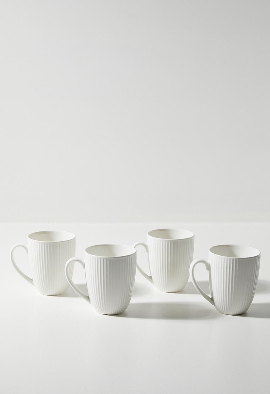 Excellent Houseware - Sia porcelain mug set of 4 - White