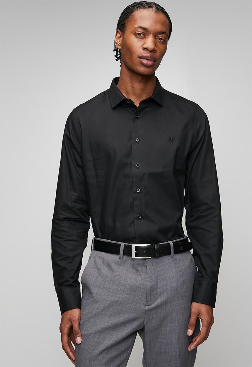 Pringle of Scotland - Tim Long Sleeve Tailored Shirt - Black