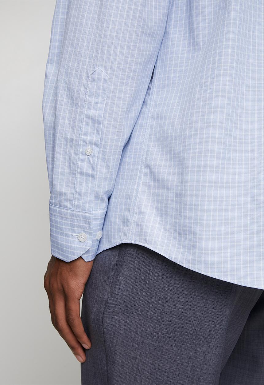 Pringle of Scotland - Lawrence Check Long Sleeve Classic Shirt - Light Blue