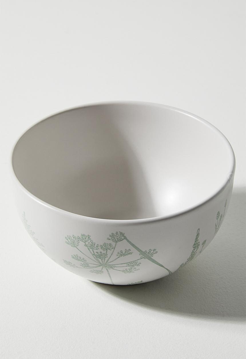 Excellent Houseware - Flora bowl set of 4 - white & Green