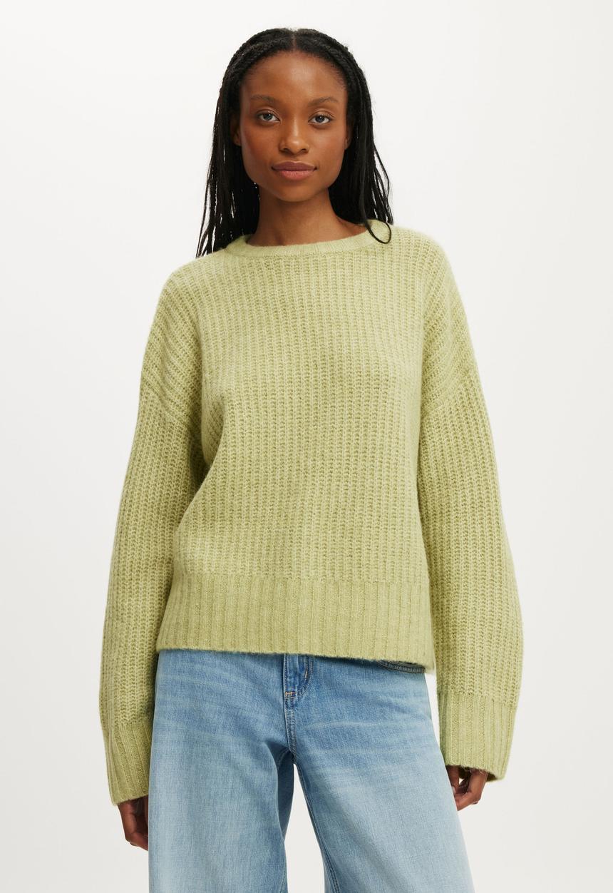Cotton On - Luxe Crew Neck Sweater - Lofty Pixie Green