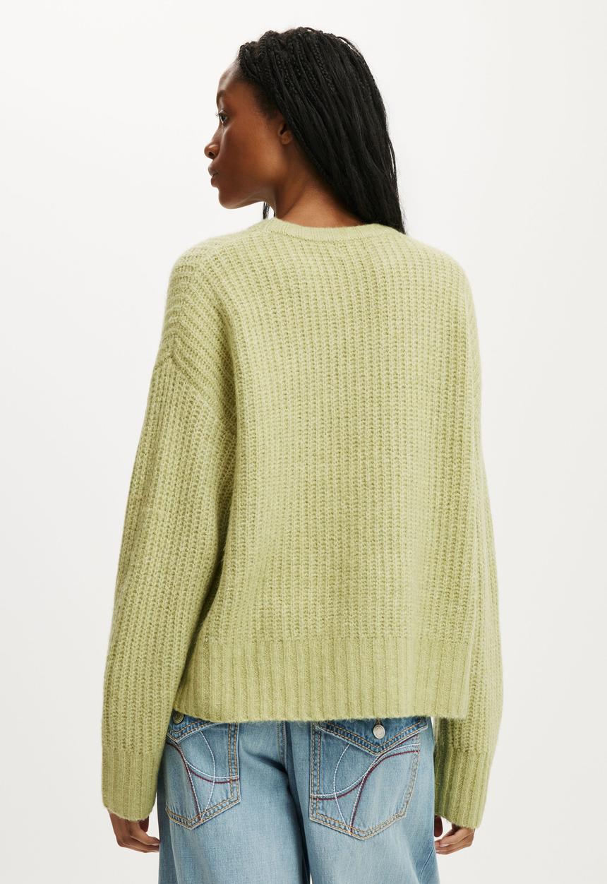Cotton On - Luxe Crew Neck Sweater - Lofty Pixie Green
