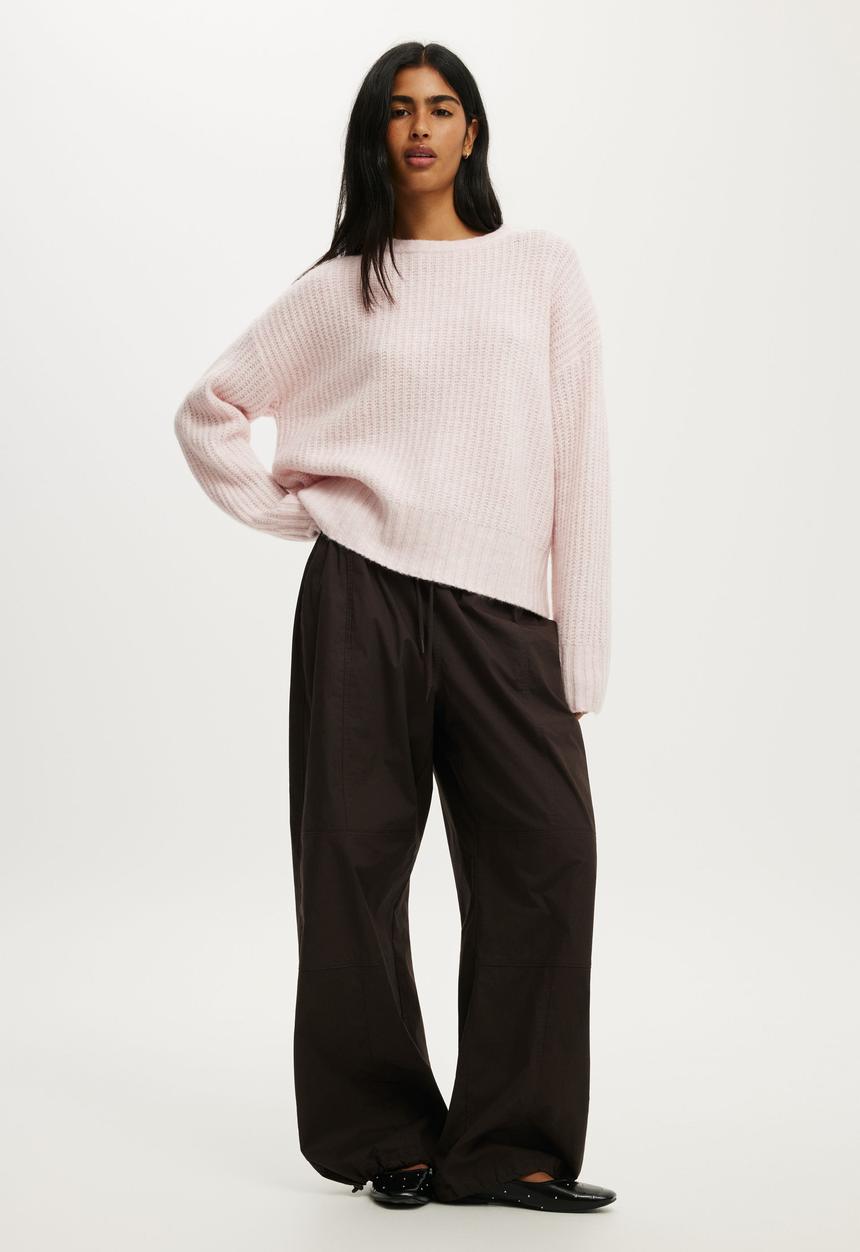 Cotton On - Luxe Crew Neck Sweater - Lofty Soft Pink