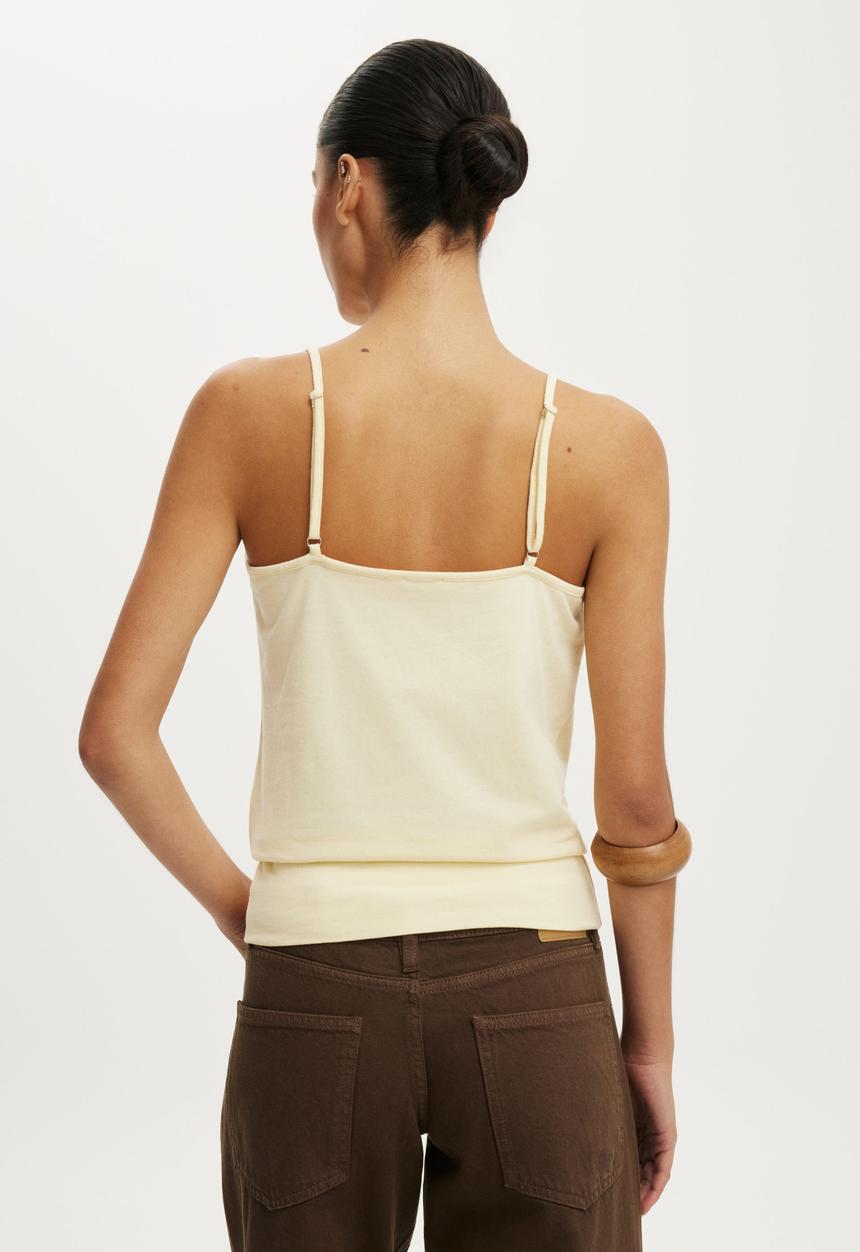 Cotton On - Olivia Basque Cami - Vanilla Glow