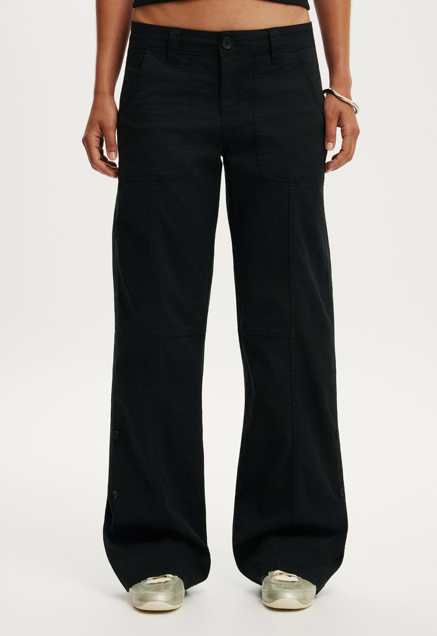 Cotton On - Lexi low rise utility pant - black