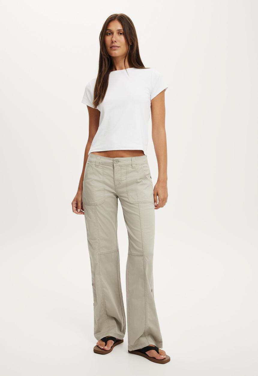 Cotton On - Lexi low rise utility pant - frosted slate 
