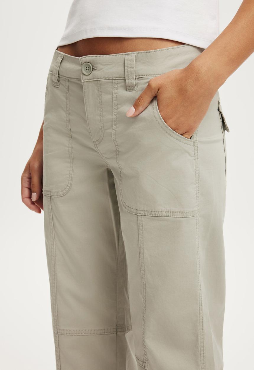 Cotton On - Lexi low rise utility pant - frosted slate 