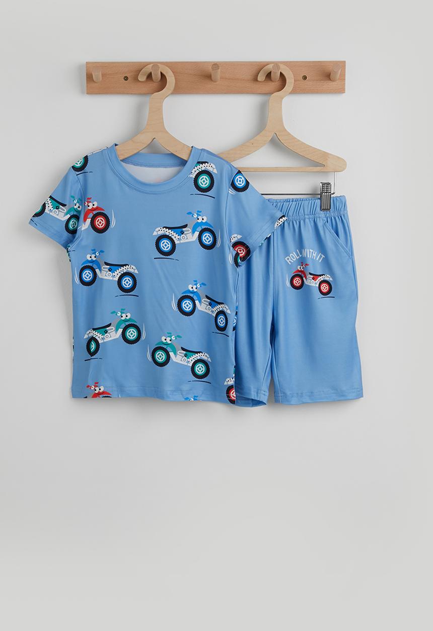 Pop Candy - Motorbike aop pj set - blue
