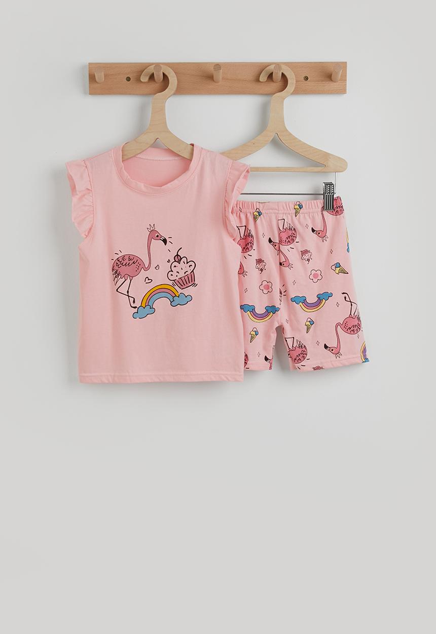 Pop Candy - Frilled sleeve pj set - pink/flamingo