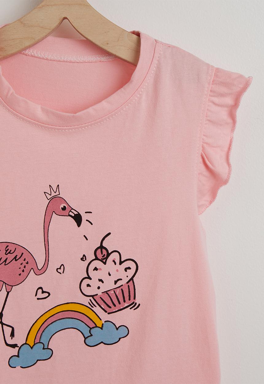 Pop Candy - Frilled sleeve pj set - pink/flamingo