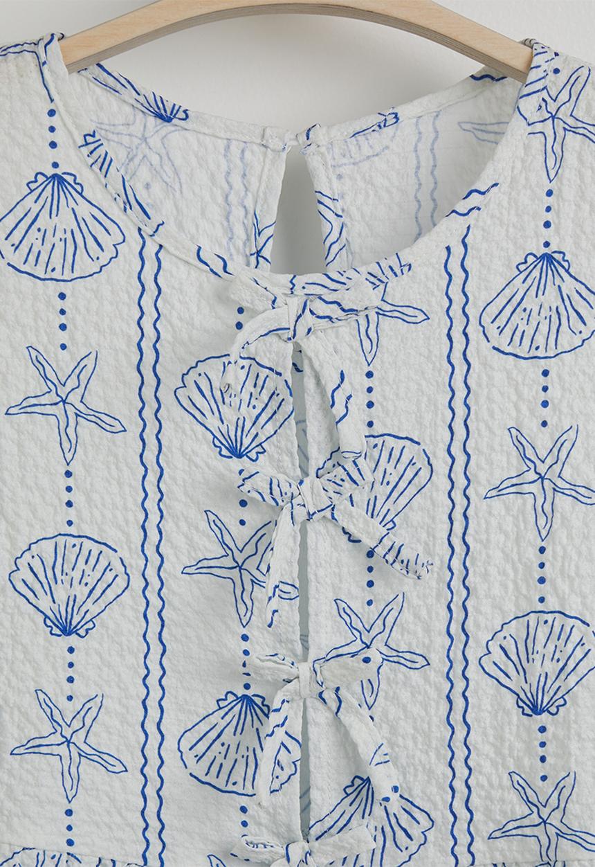 Pop Candy - Motif peplum tee and shorts - off white