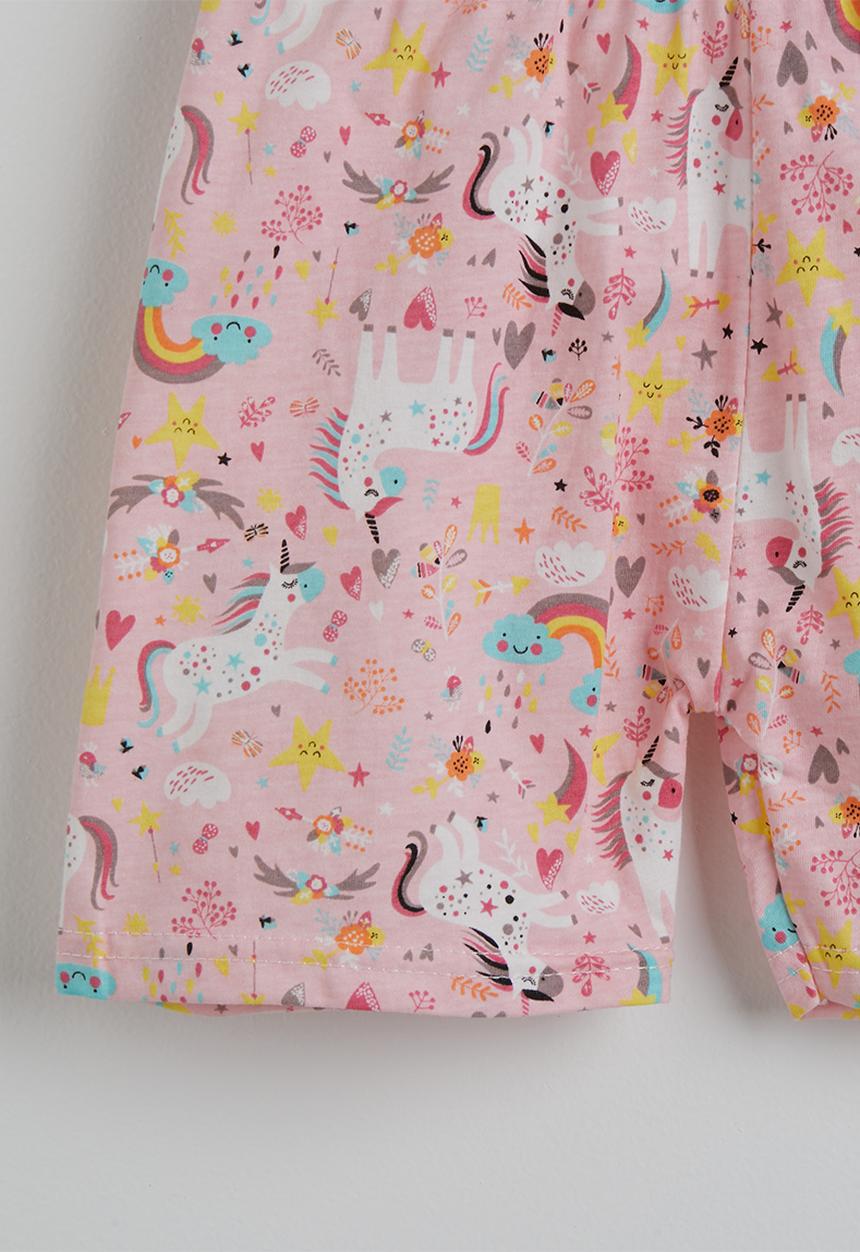 Pop Candy - Frilled sleeve pj set - white/pink/unicorn