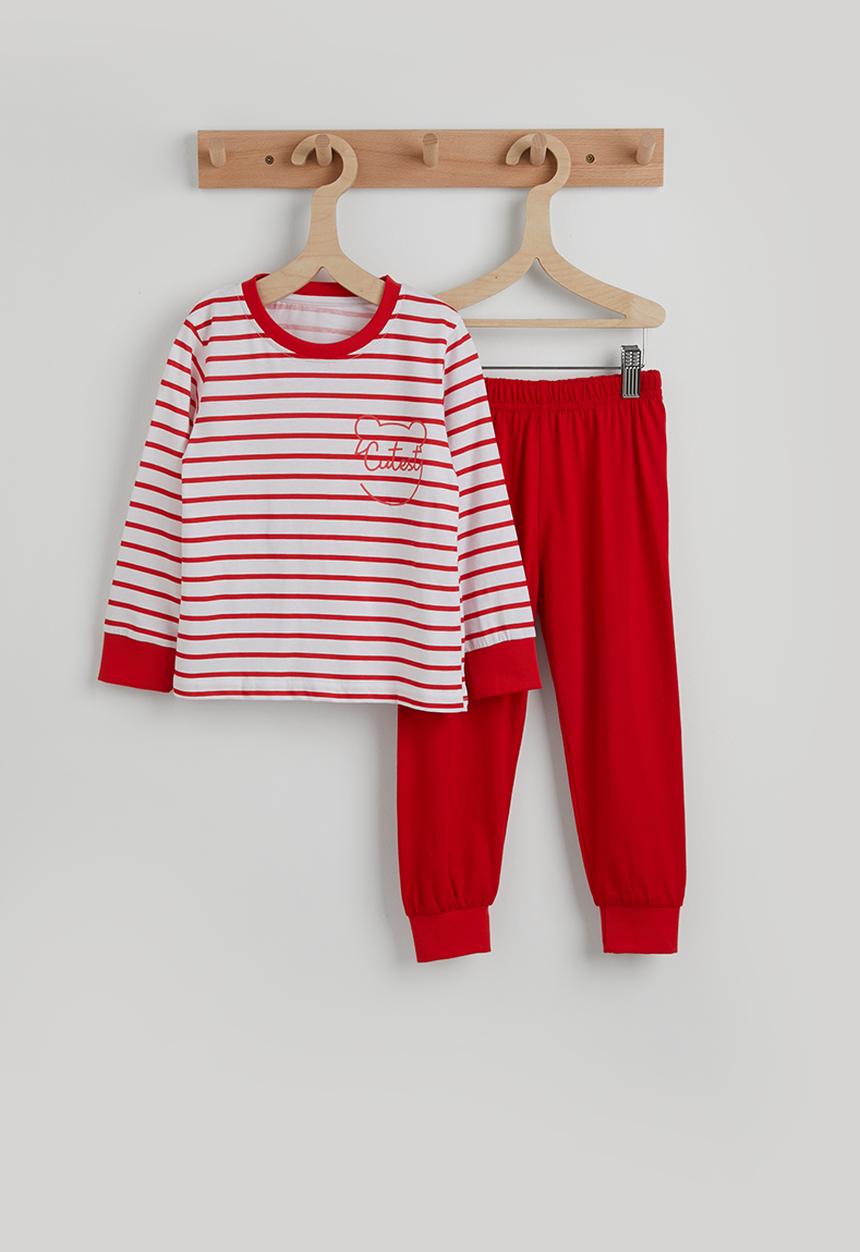Pop Candy - Long sleeve pj set - red stripe/red