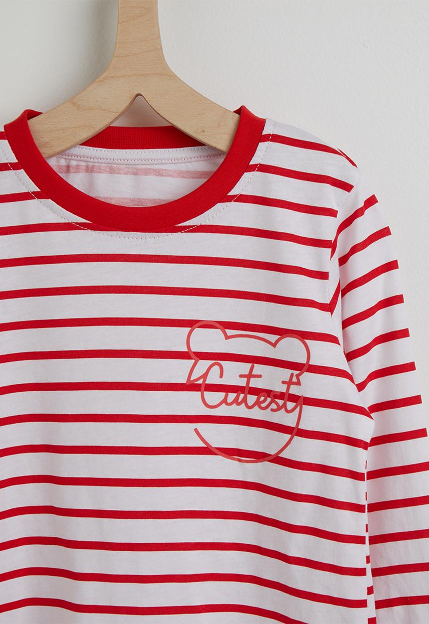 Pop Candy - Long sleeve pj set - red stripe/red