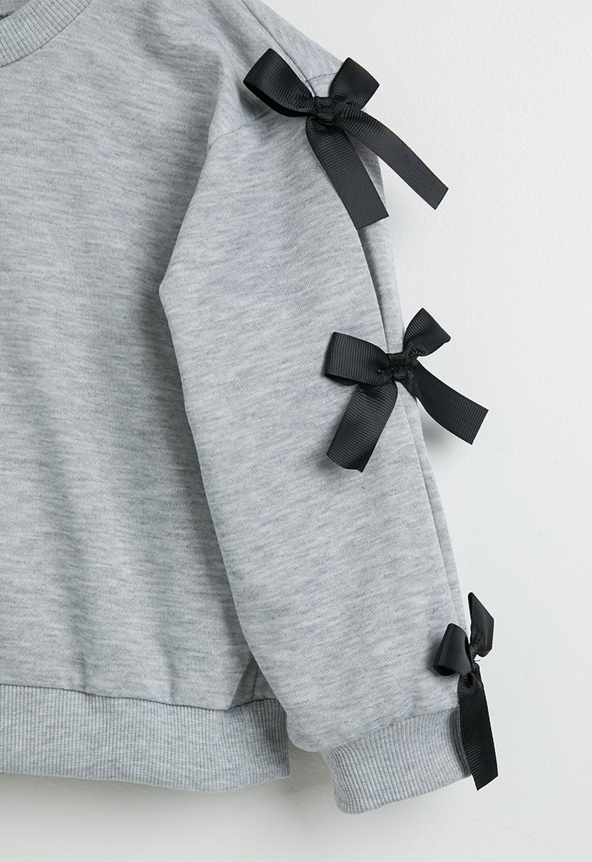 Pop Candy - Bow embellished sweatshirt with tulle skirt - grey/black