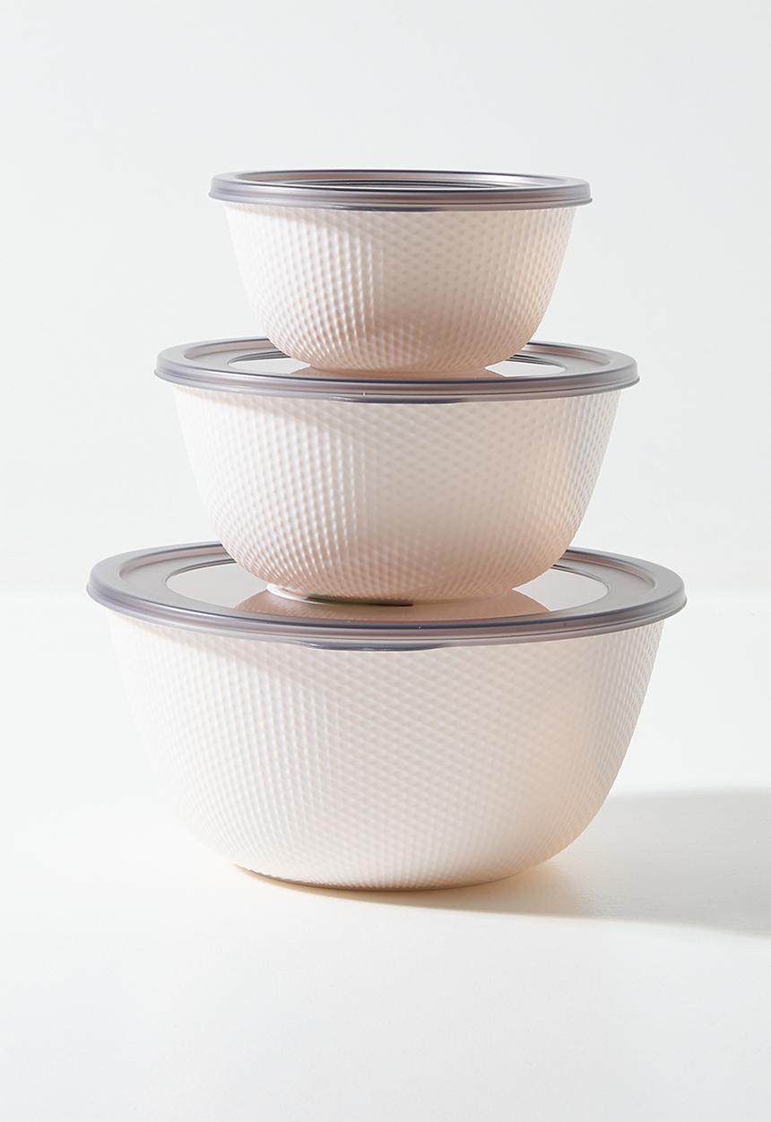Excellent Houseware - Lope food storage set of 3 - White