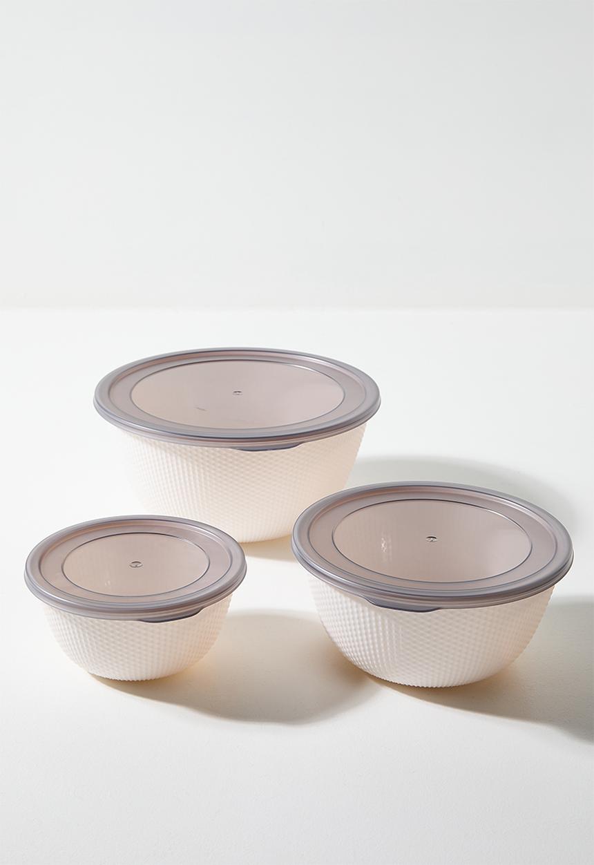 Excellent Houseware - Lope food storage set of 3 - White