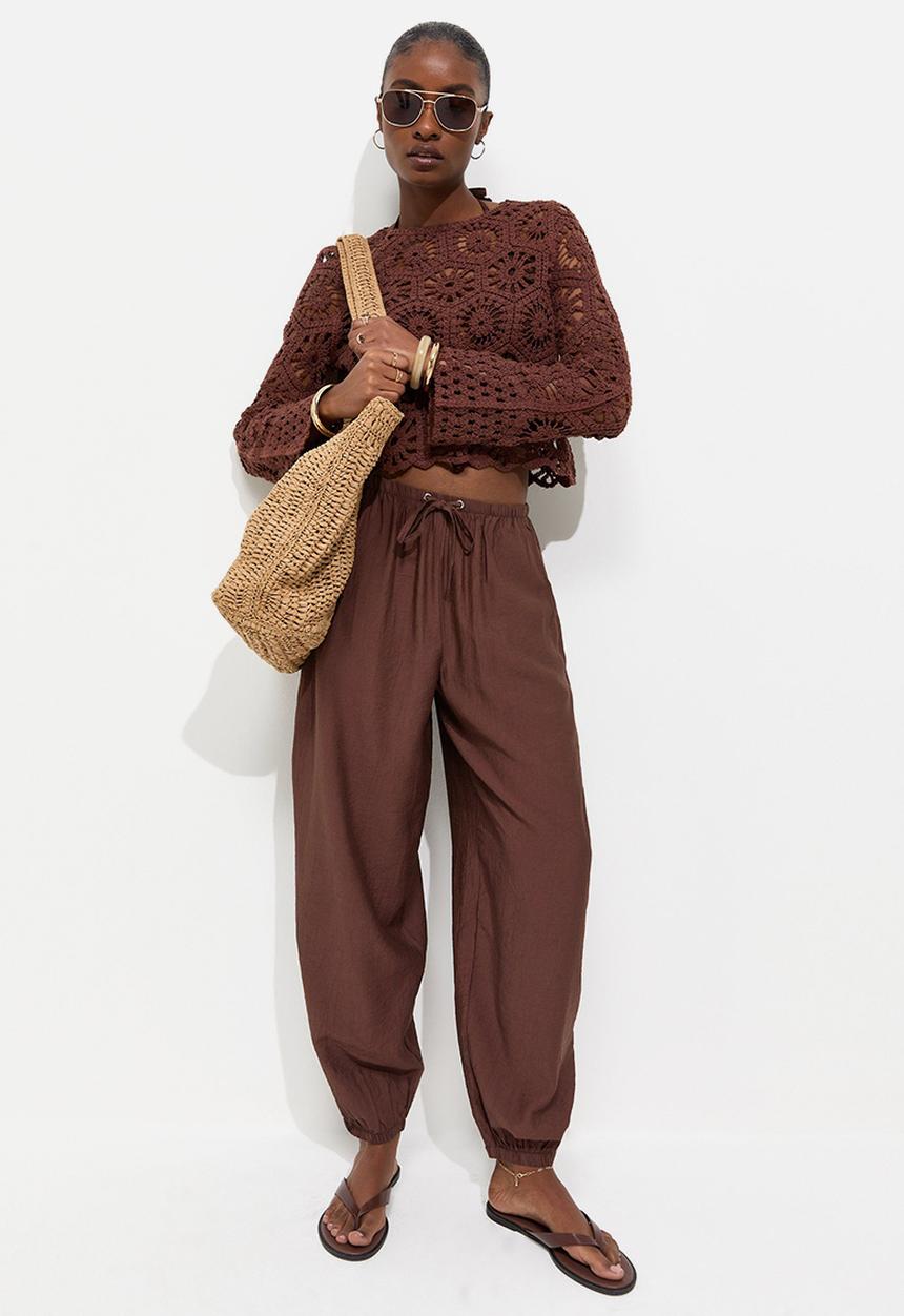 New Look - Kendall crinkle balloon trouser - mink
