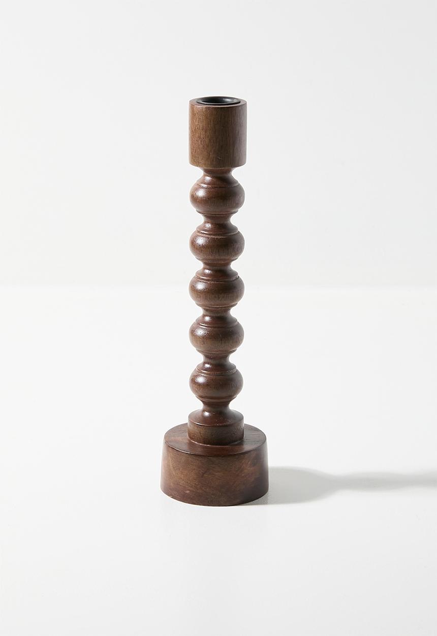 H&S - Sura wooden candle holder - Natural